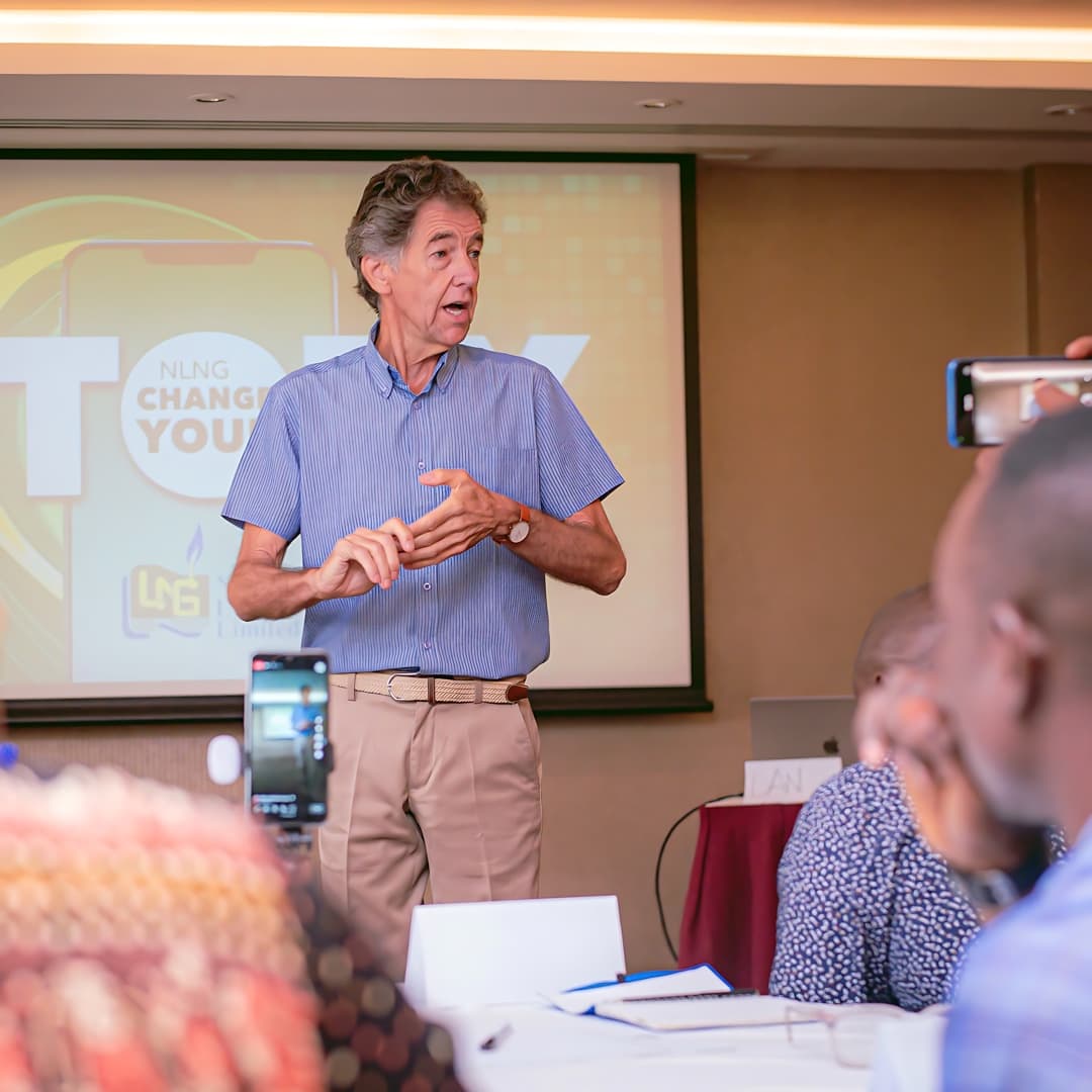 Dan Mason delivering the Change Your Story digital journalism training programme in Nigeria